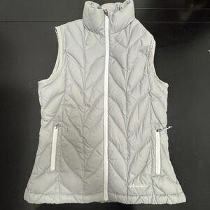 Eddie Bauer Women's XS 700 Fill Goose Down Quilted Vest Gray Leaf Puffer‎ Jacket